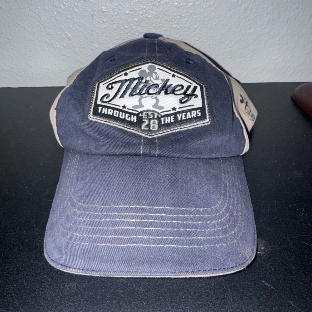 Disney Parks Mickey Mouse Through The Years Baseball Cap 100% Cotton Adjustable